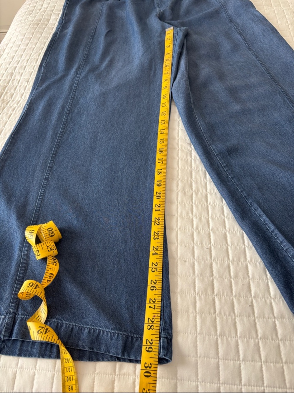 Elle Wide-Leg Denim Pants in Blue - Picture 4 of 7